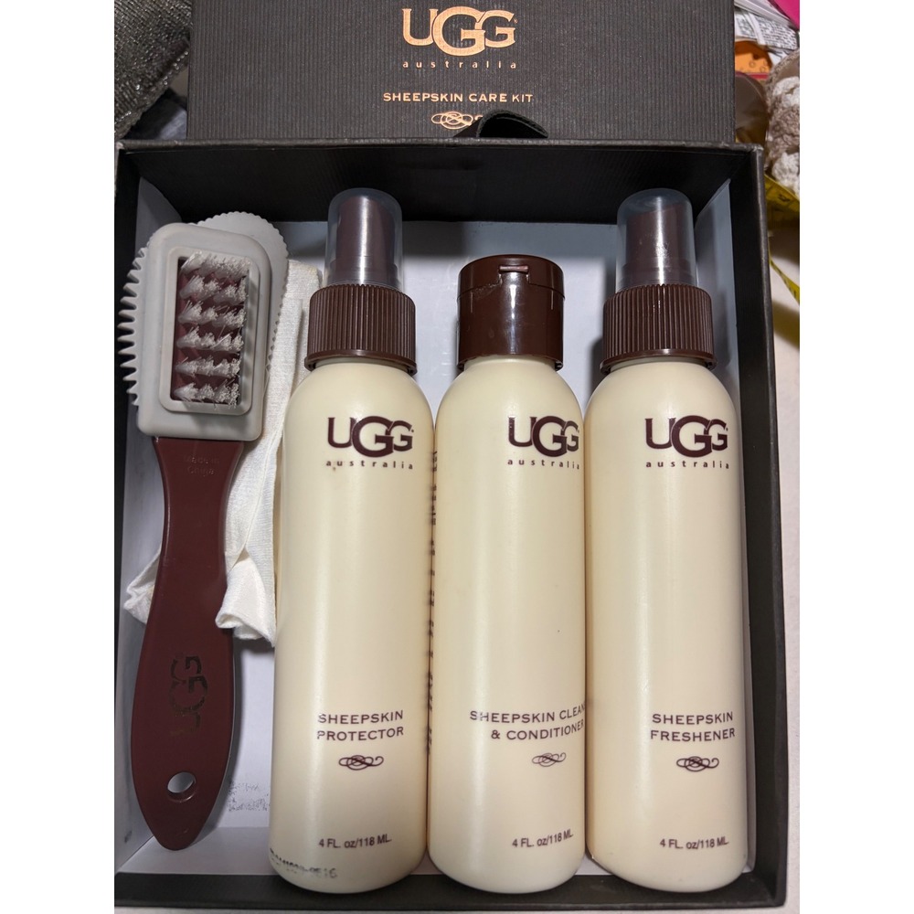 UGG Australia Sheepskin Care Kit Cleaner Conditioner Protector Brush Set
